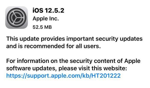 晴隆苹果手机维修分享iOS12.5.2发布，建议所有老苹果用户安装 